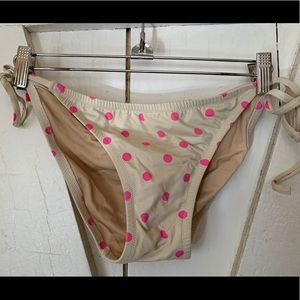 Madewell Pink Polka-Dot String Bikini Bottom